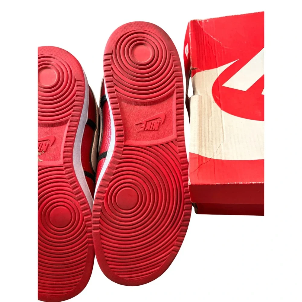 Nike Alphaballer Mid Red Black Leather High Top Sneakers‎ Men US 8 EUR 41 - Picture 6 of 8